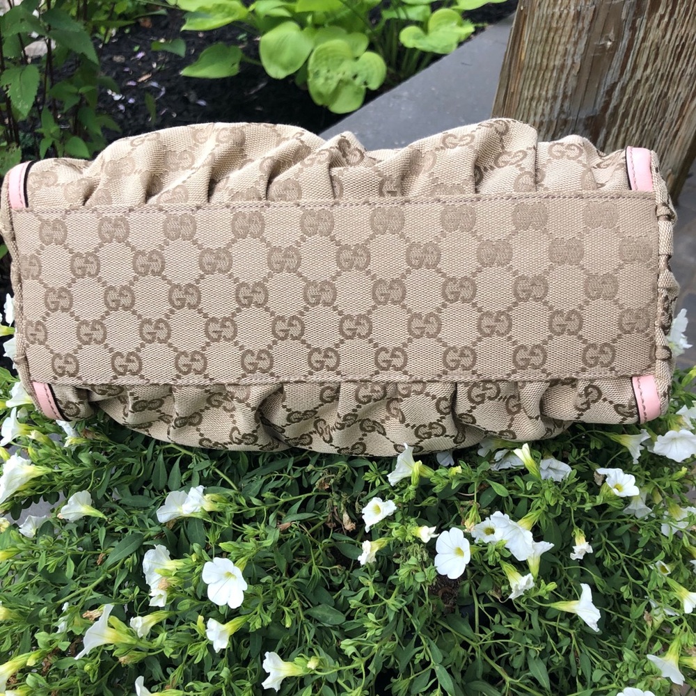 Pink Leather GG Canvas D-Ring Hobo Bag. 💫 - Picture 5 of 11